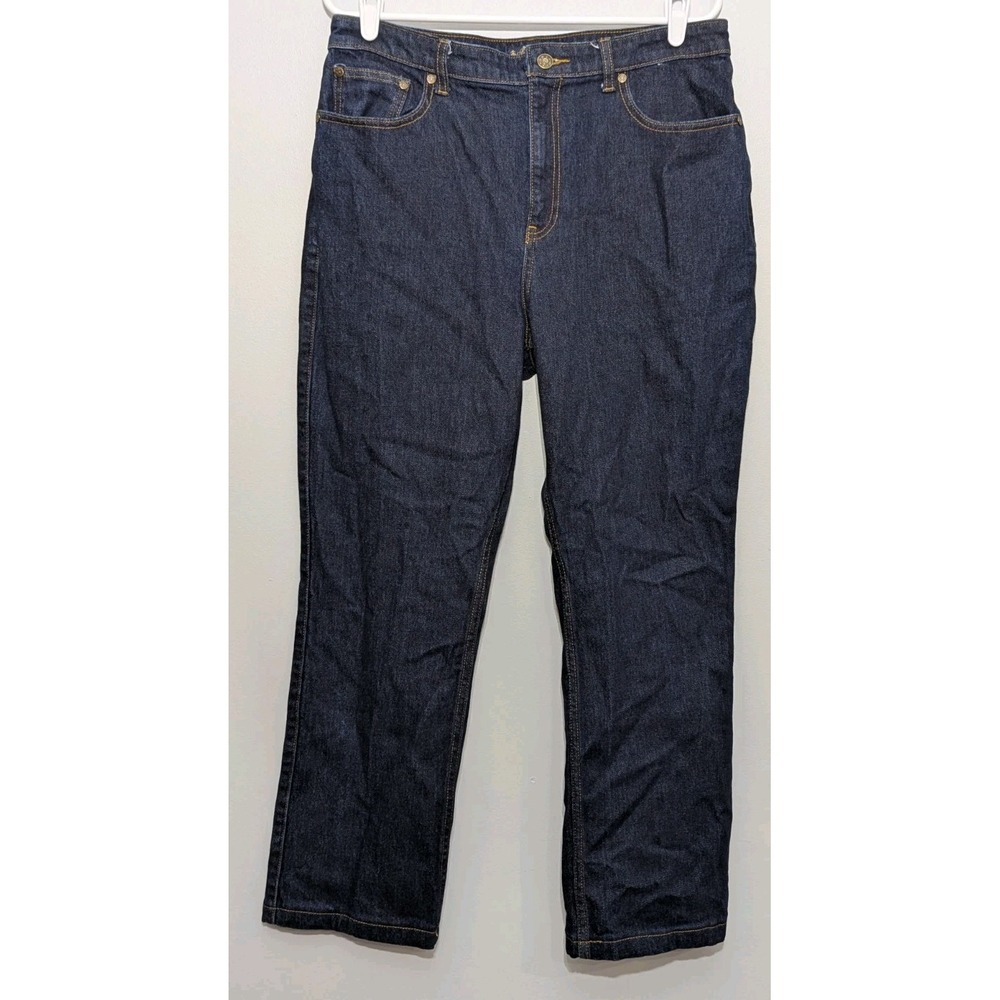 Z3 Brooks Brothers Straight Leg 5 Pocket Denim Jeans Women's‎ 14 Dark Wash Logo